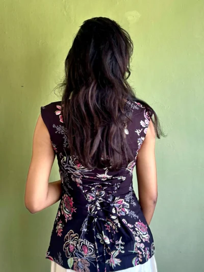 dark floral printed stylish top